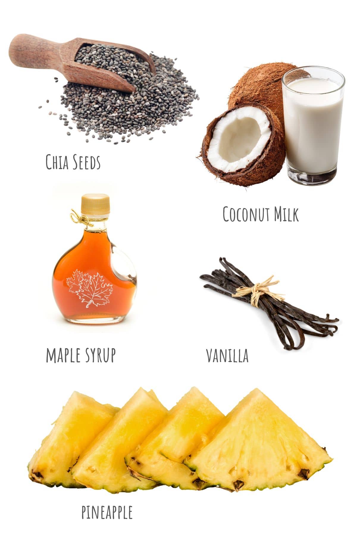 pineapple chia seed pudding recipe ingredients