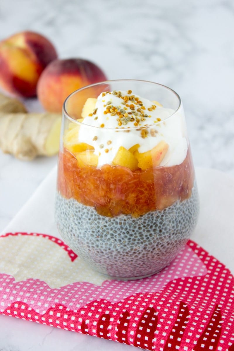 Peach Ginger Chia Seed Pudding