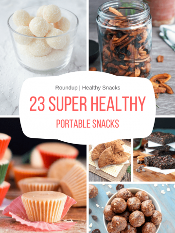 Prep, pack and enjoy these 23 super healthy portable snacks wherever you go - beach, picnic, road trip or in the park with your kiddos. These snacks travel well and will keep you full, happy and healthy. CLICK to read more or PIN for later!