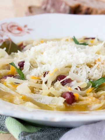 Super healthy and rich in taste, White Wine Cabbage Stew made with fresh cabbage, enriched with freshly grated Parmesan cheese. CLICK to grab recipe or PIN for later! | Natalie's Food & Health