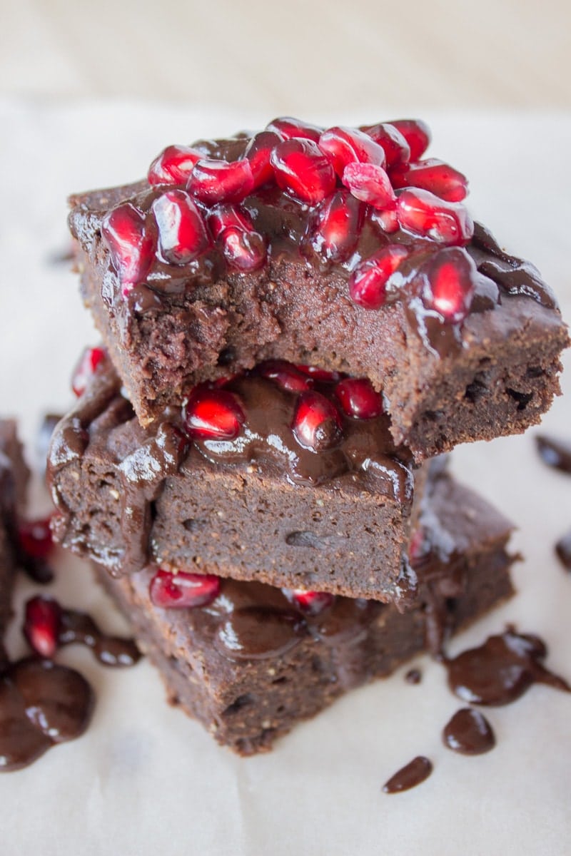 Fudgy Cocoa Pomegranate Brownies