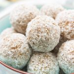 Raw no-bake Carrot Cake Energy Balls made with all HEALTHY ingredients. These yummy bites are refined sugar-free, gluten-free and vegan. Perfect snack, a post-workout snack or simple dessert. | natalieshealth.com | #vegan #glutenfree #sugarfree #Easter #healthy #easy #whole30