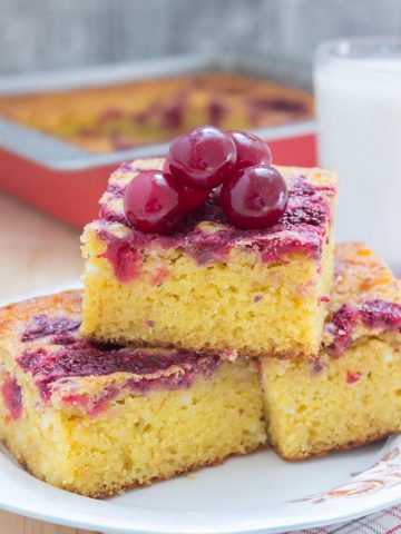 Healthy Refined sugar-free Sour Cherry Chia Jam Cornbread
