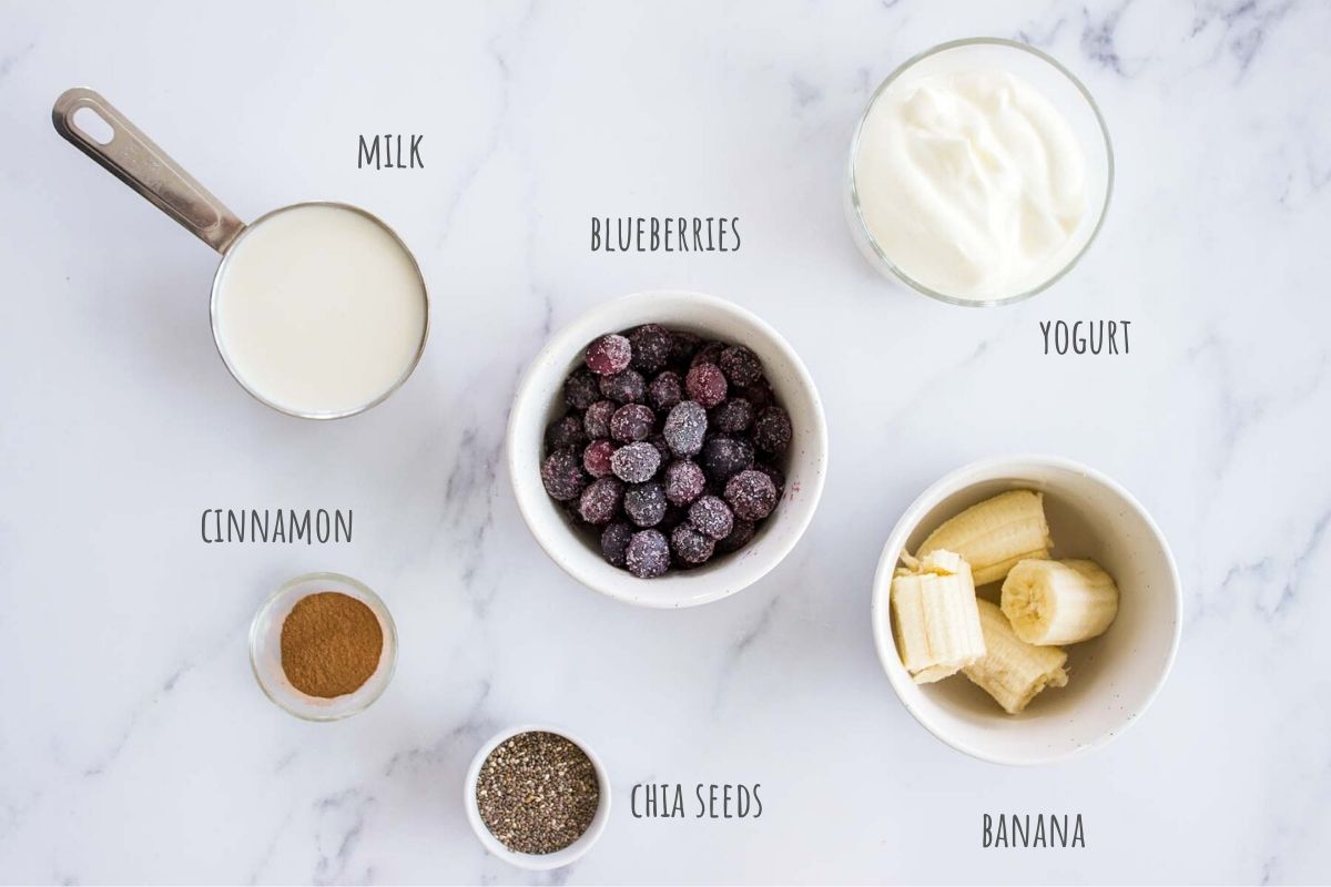 Blueberry Chia Smoothie recipe ingredients