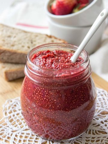 Strawberry Chia Seed Jam with Lime and Cinnamon