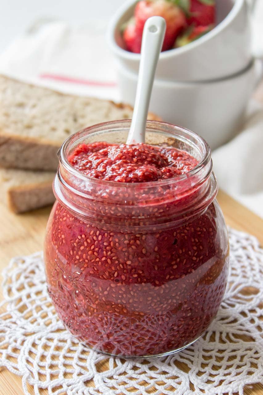 Strawberry Chia Seed Jam with Lime and Cinnamon