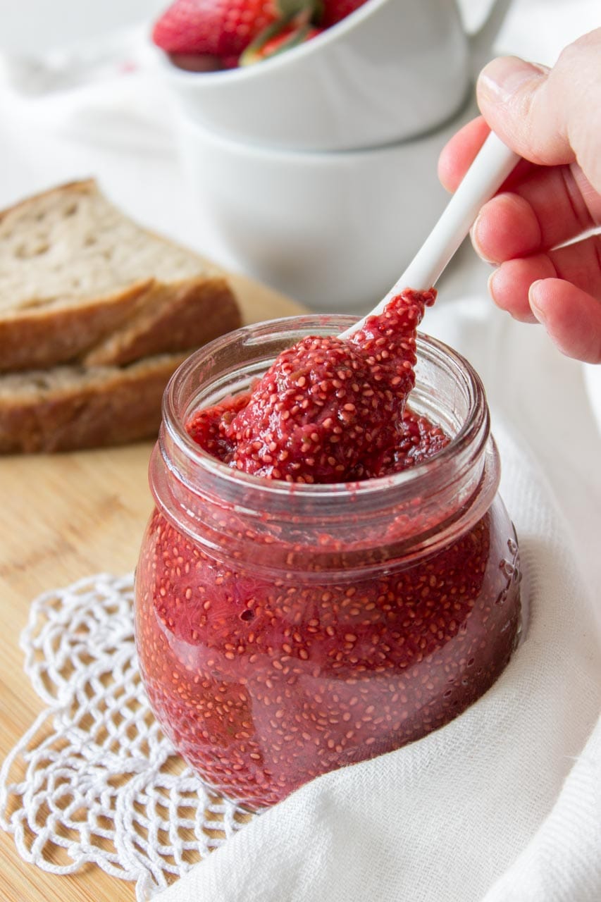 Strawberry Chia Seed Jam with Lime and Cinnamon