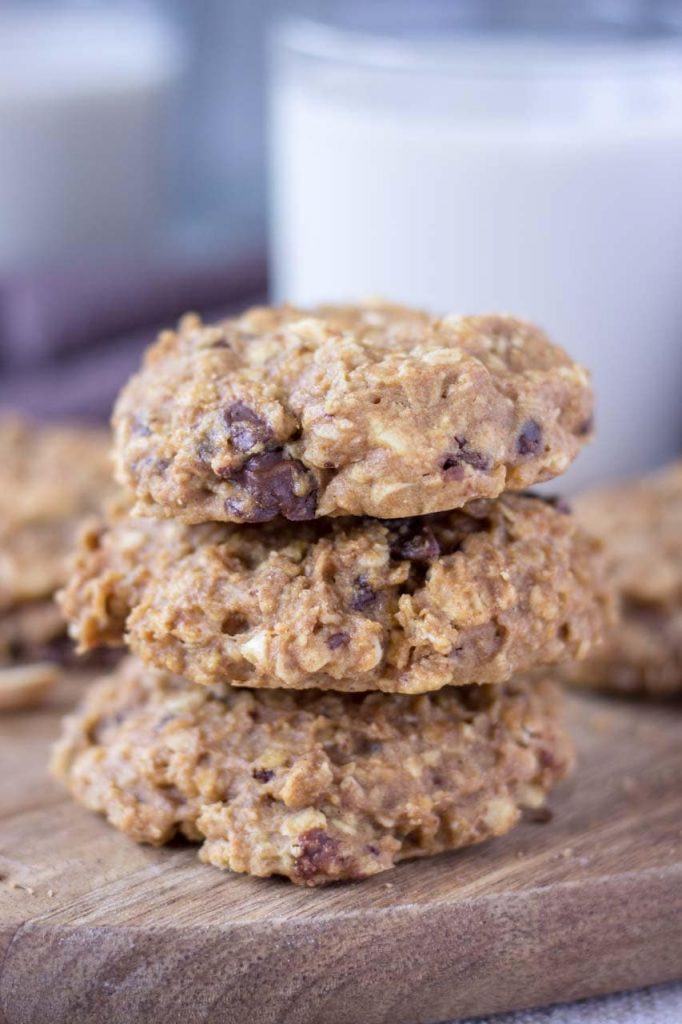 Peanut Butter Oatmeal Cookies with chocolate chips
