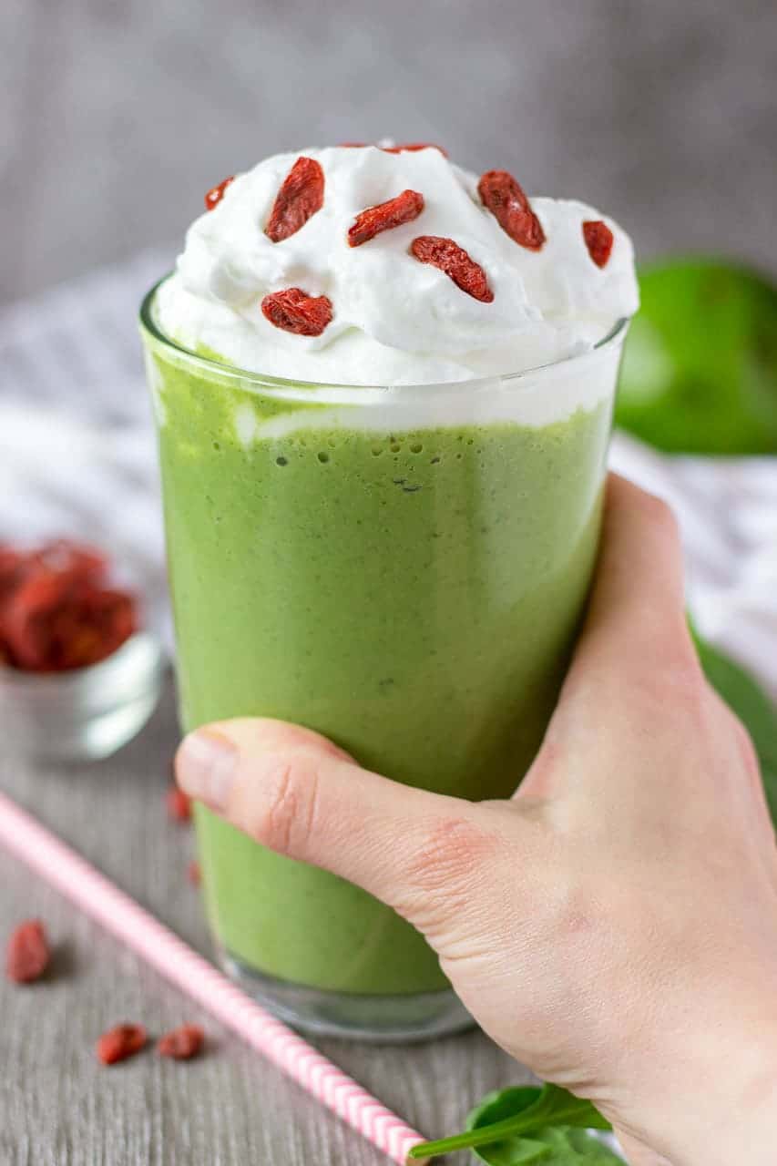 Matcha Smoothie with matcha green tea avocado and spinach