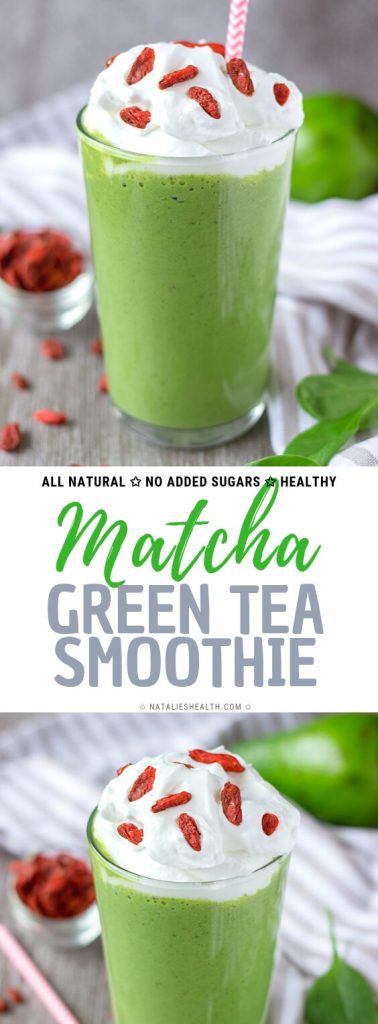 Matcha Smoothie with matcha green tea avocado and spinach