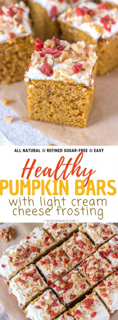 Pumpkin Bars with cream cheese frosting