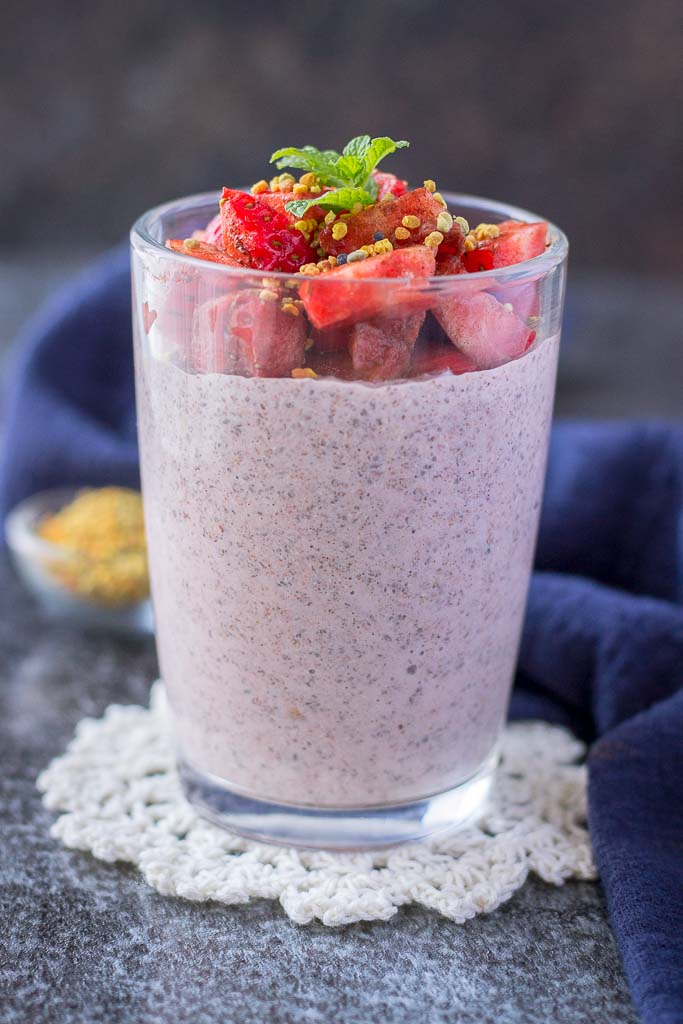 Strawberry Chia Pudding made with fresh strawberries 