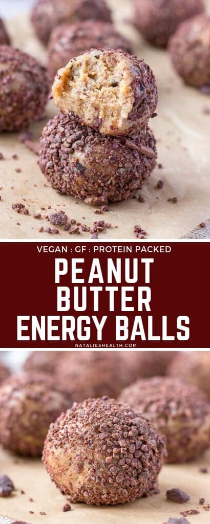 These 6-ingredient No Bake Peanut Butter Balls are full of healthful ingredients. They are nutty and sweet, and super easy to make. Perfect snack!