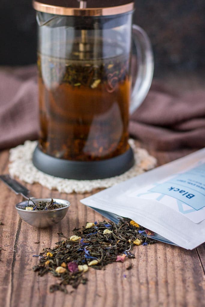 Cold brewed iced earl gray black tea