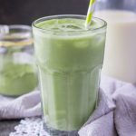 Iced Matcha Latte made with 3-ingredients without refined sugars