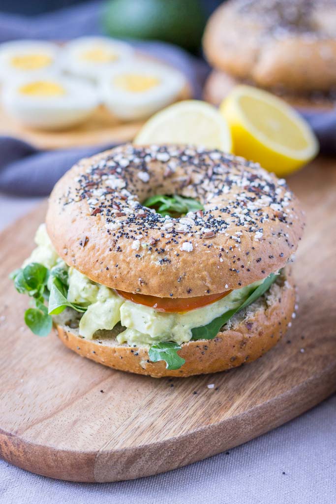 Healthy Avocado Egg Sandwich with fresh veggies