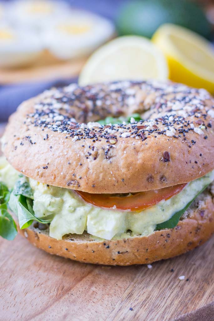 Healthy Avocado Egg Sandwich with fresh veggies