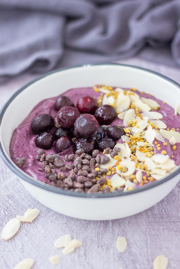 Blueberry Avocado Smoothie in a bowl