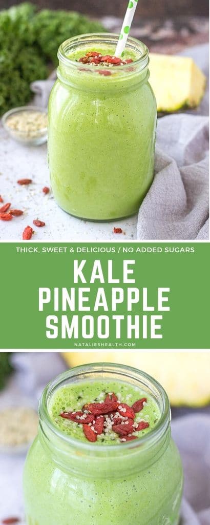 Kale Pineapple Smoothie Healthy Creamy Deliciousness