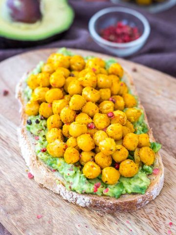 Turmeric Roasted Chickpea with Avocado Toast