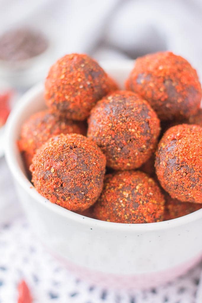 Maca Chocolate Balls with goji berries and walnuts