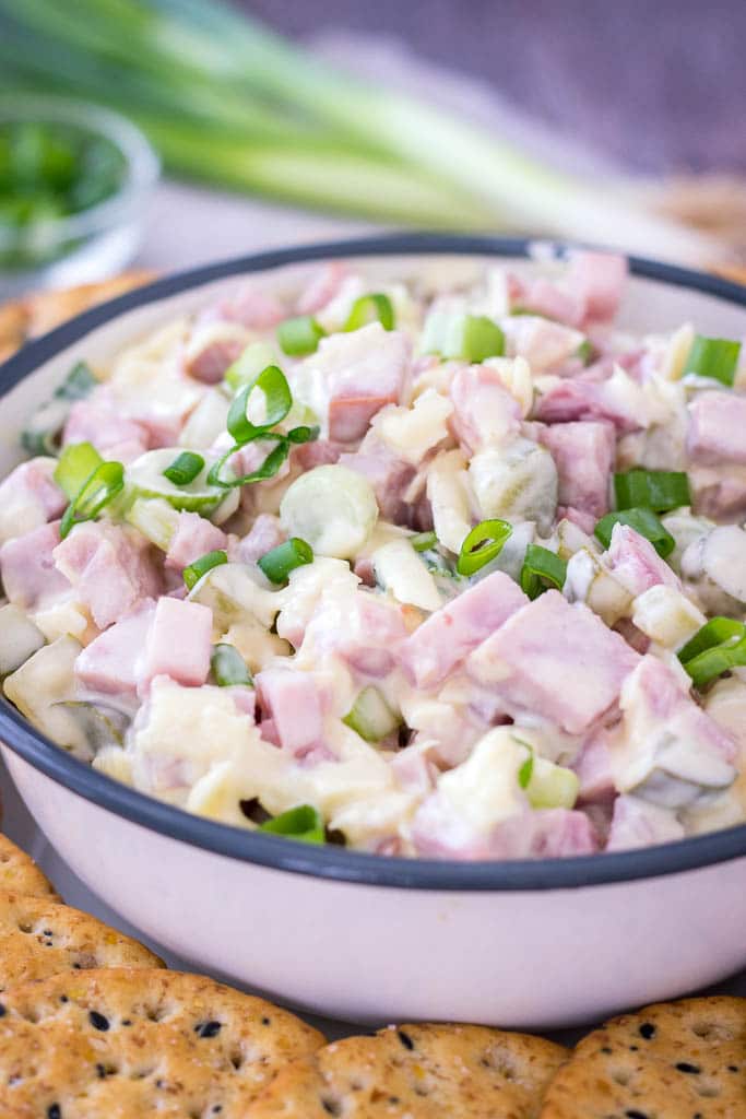 Ham Salad with cheddar cheese and dill pickles
