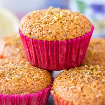 Lemon Oatmeal Muffins with chia seeds