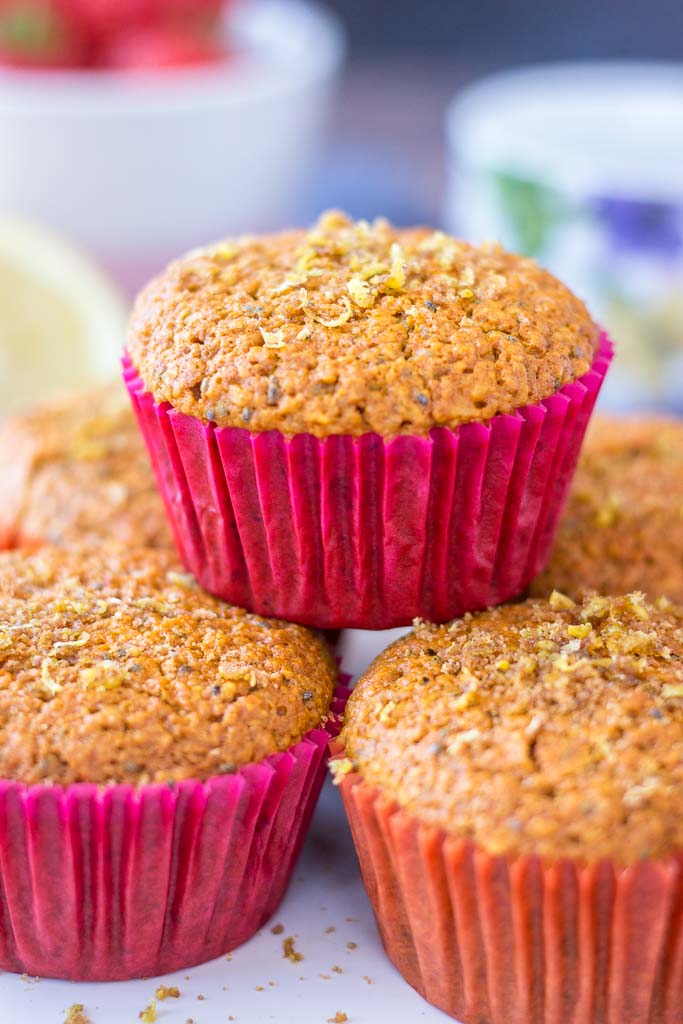 Lemon Oatmeal Muffins with chia seeds