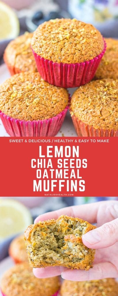 Lemon Muffins with oats and chia seeds