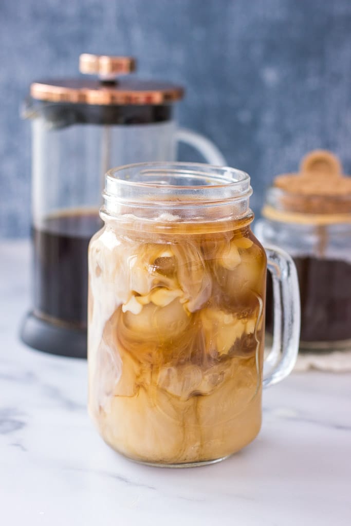 Homemade Iced Coffee made with cold brew coffee