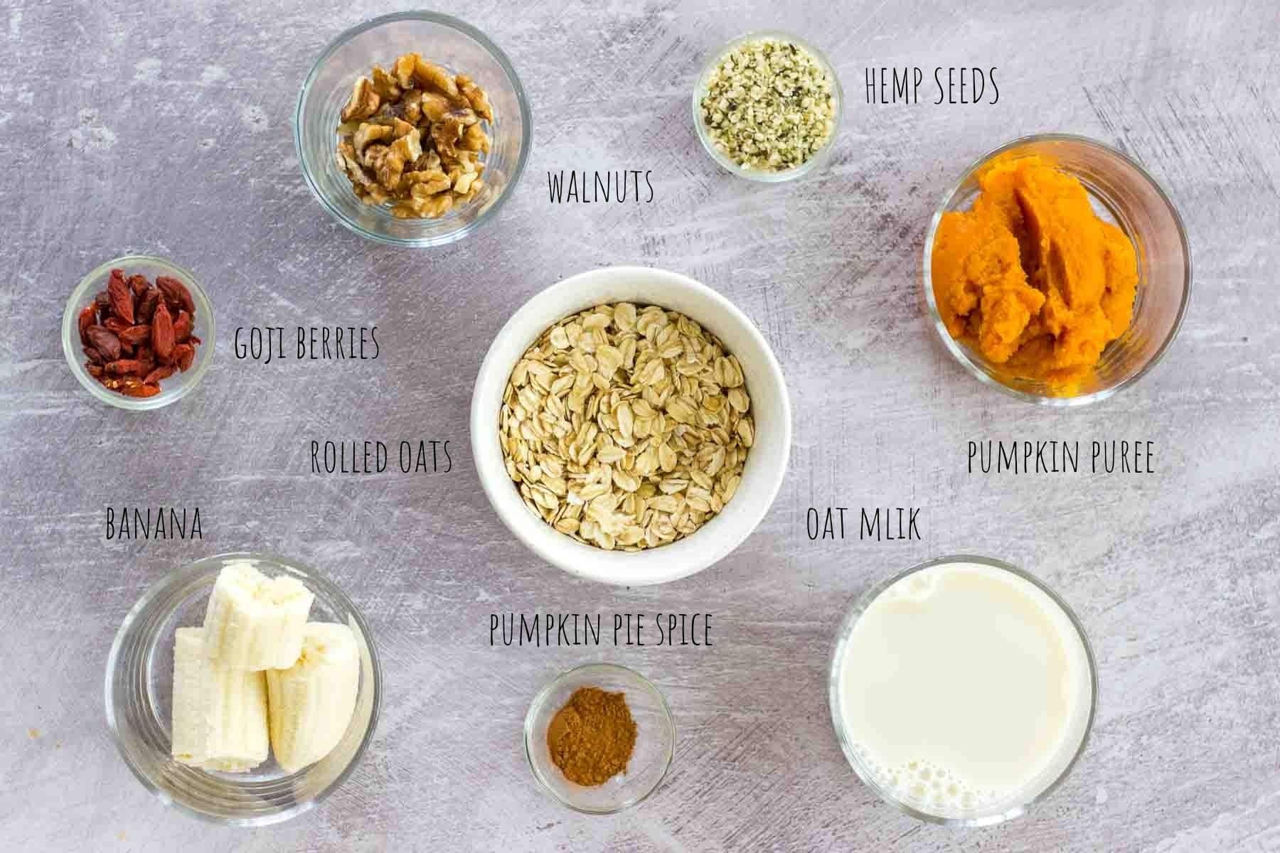 Pumpkin Overnight Oats ingredients