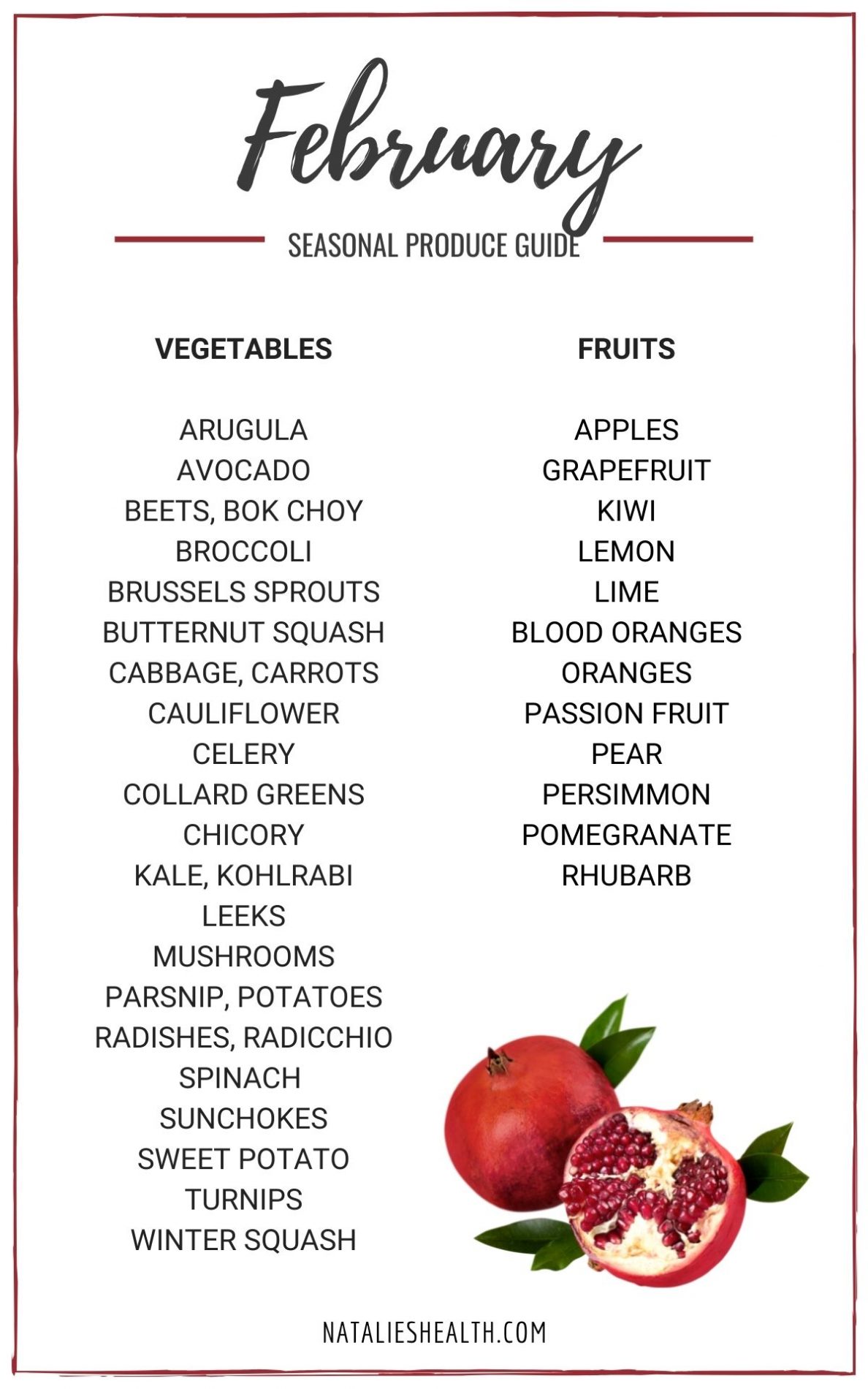 Seasonal Produce Guide What’s in Season February PIN