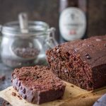 Guinness Cake on a wooden plate