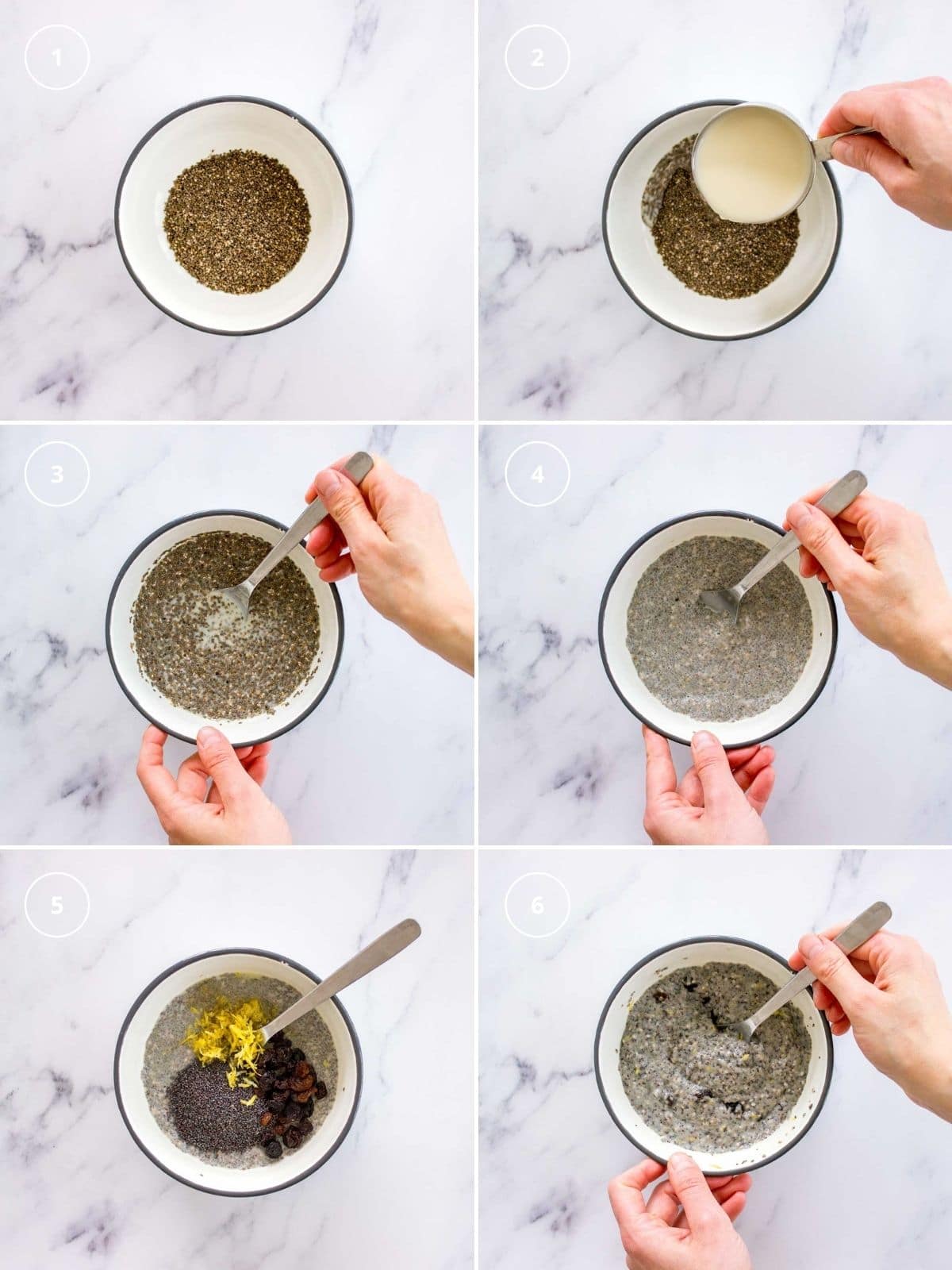 Lemon Poppy Seed Chia Pudding step by step instructions