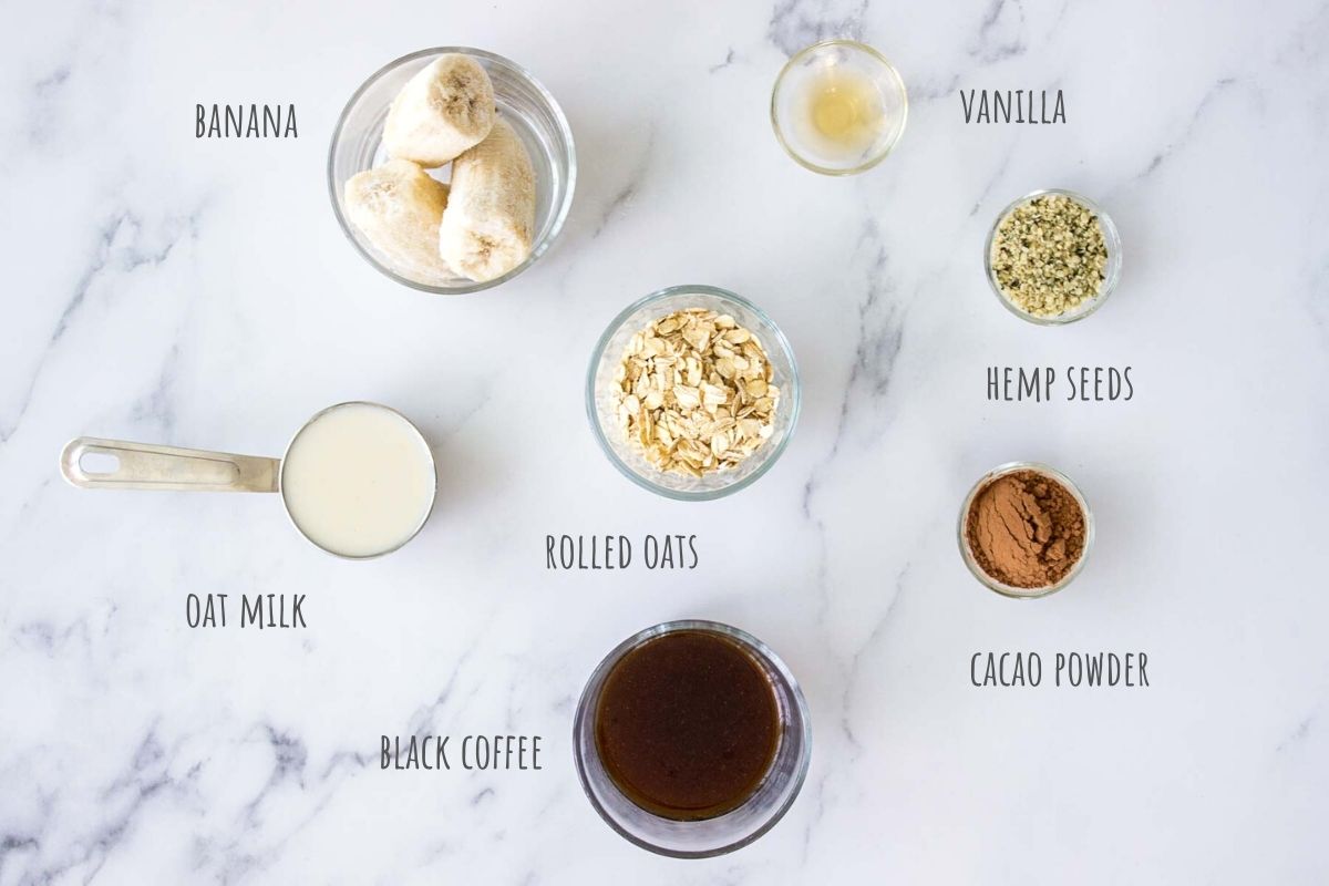 Coffee Smoothie ingredients