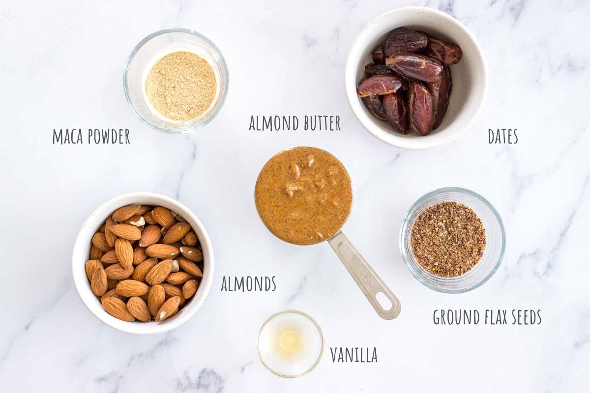 Almond Butter Energy Balls ingredients