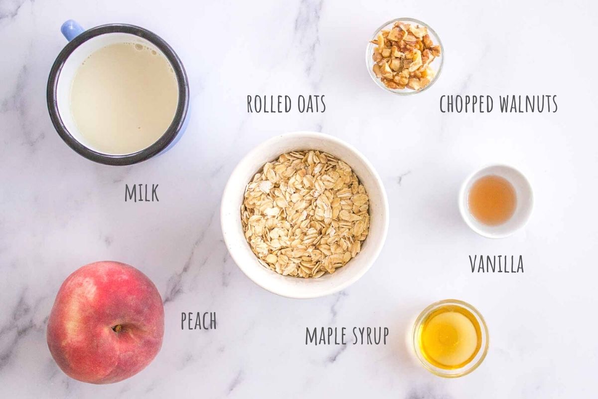 Peach Overnight Oats ingredients