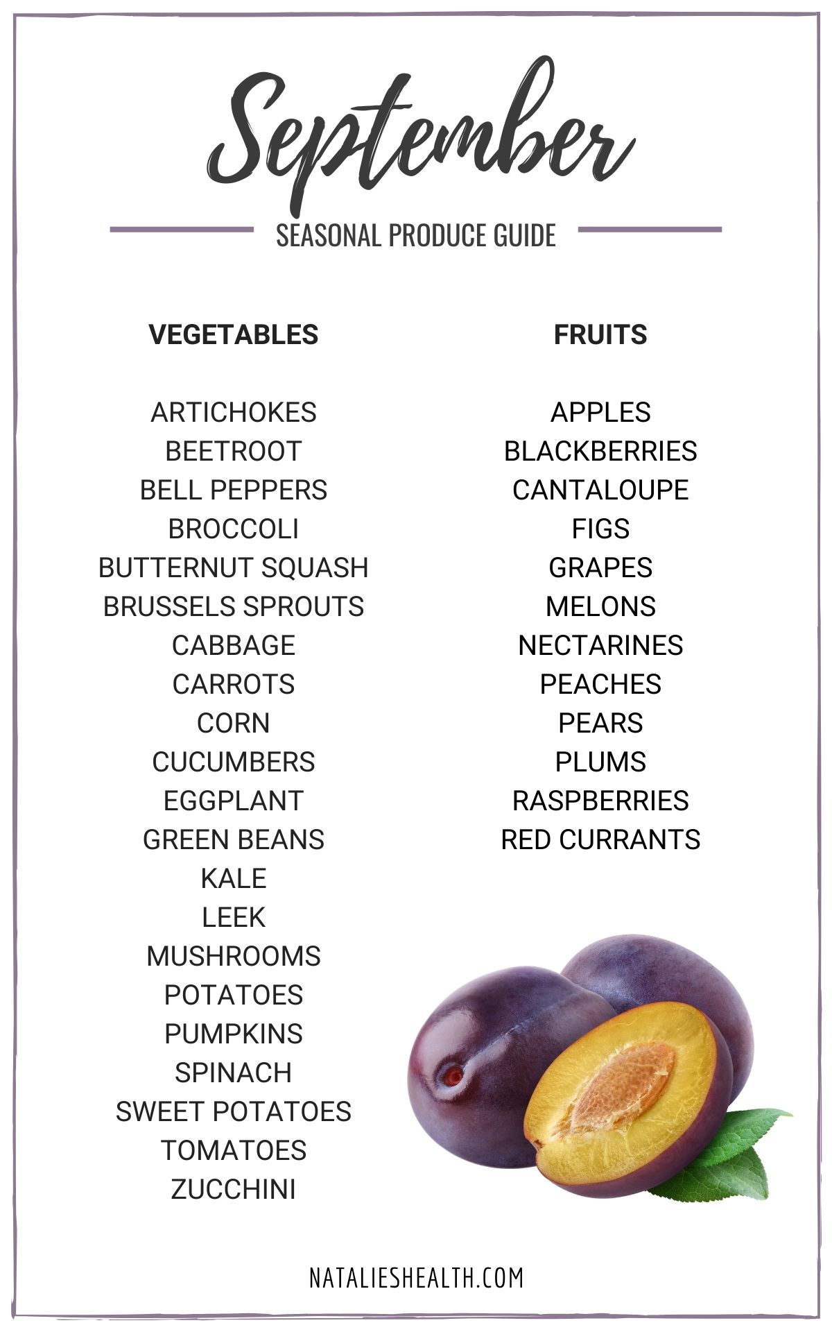 Seasonal Produce Guide What’s in Season September PIN