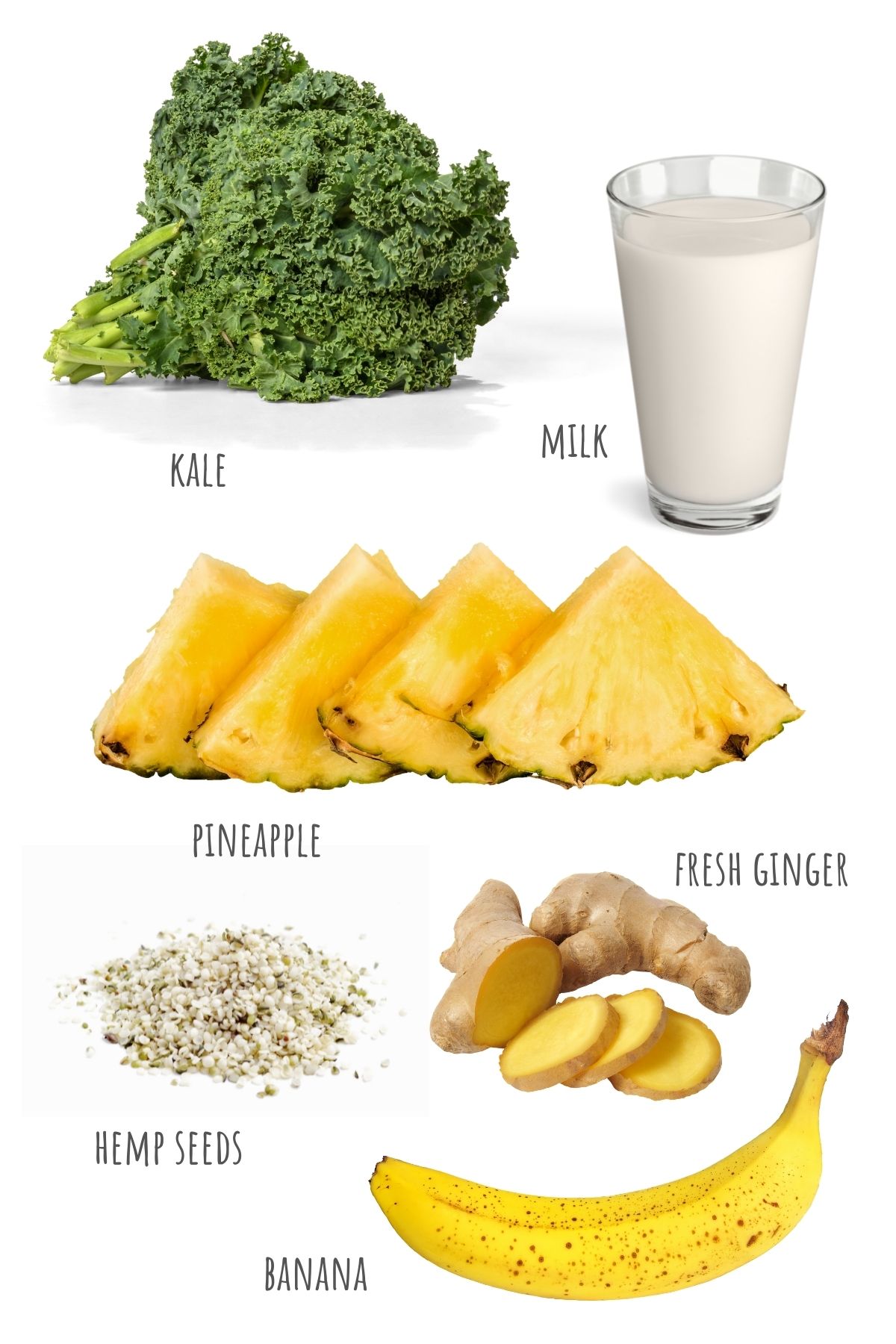Kale Pineapple Smoothie ingredients