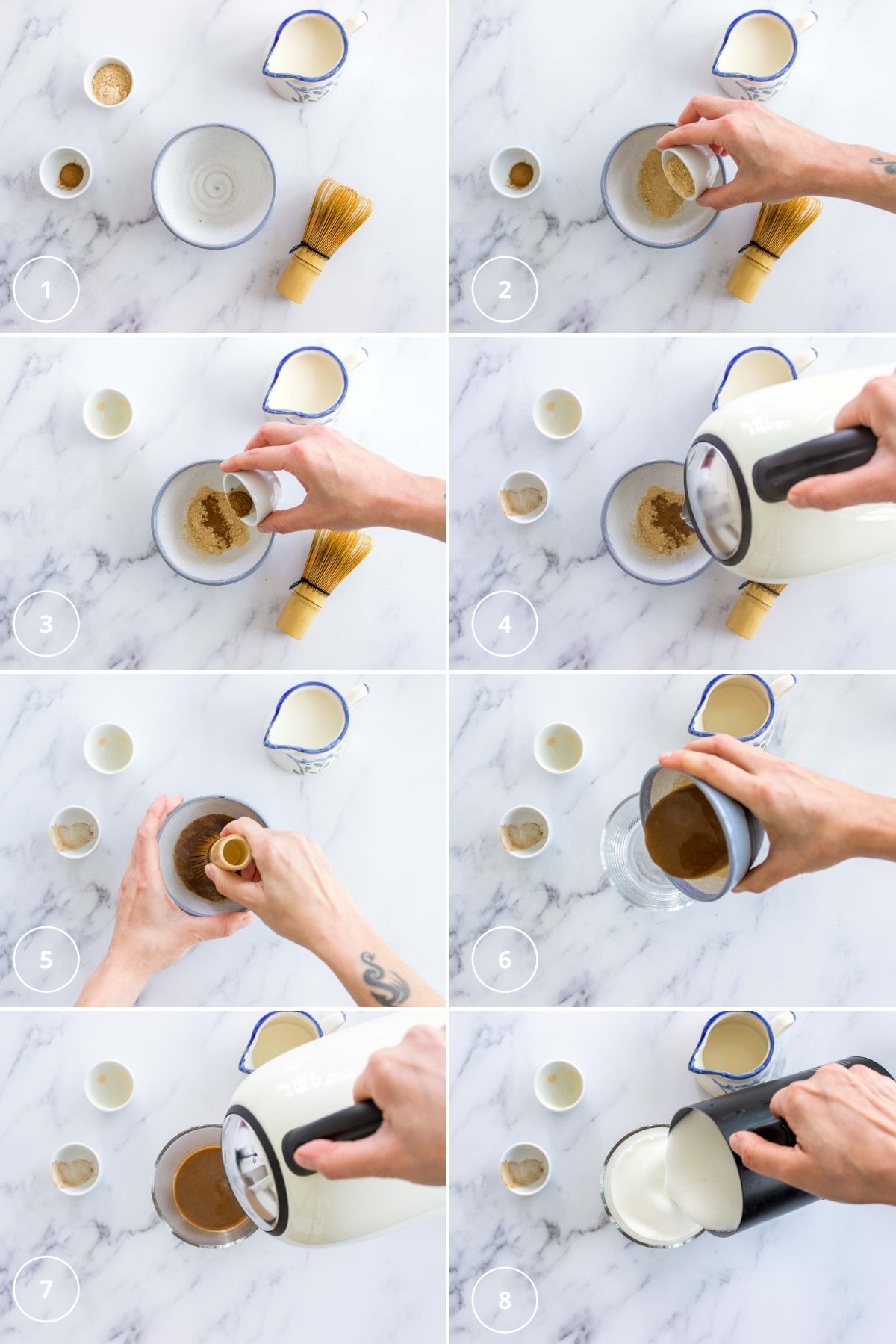 Maca Latte Process Shots