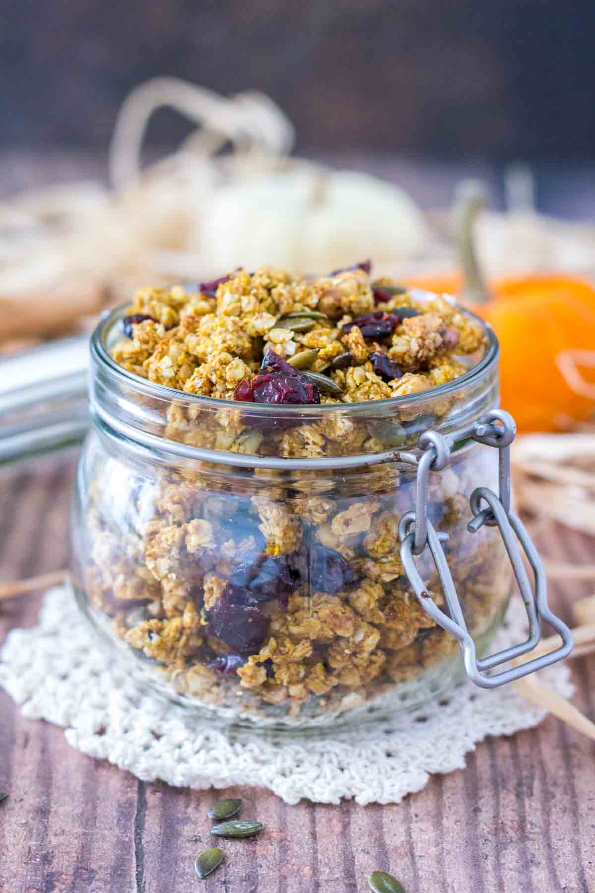 Pumpkin Granola in a jar