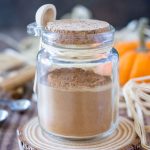 Pumpkin Pie Spice mix stored in a glass jar with a lid