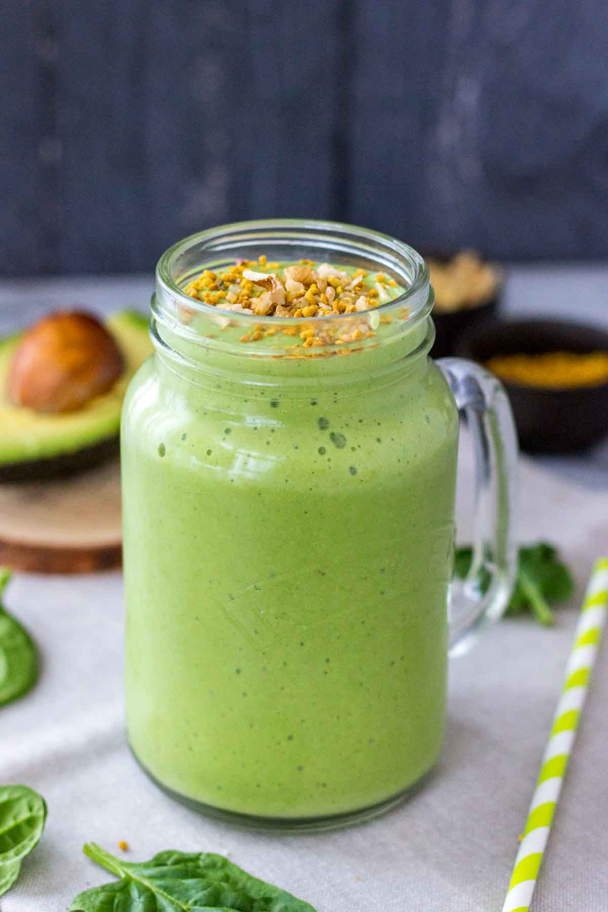 Avocado Smoothie served in a glass