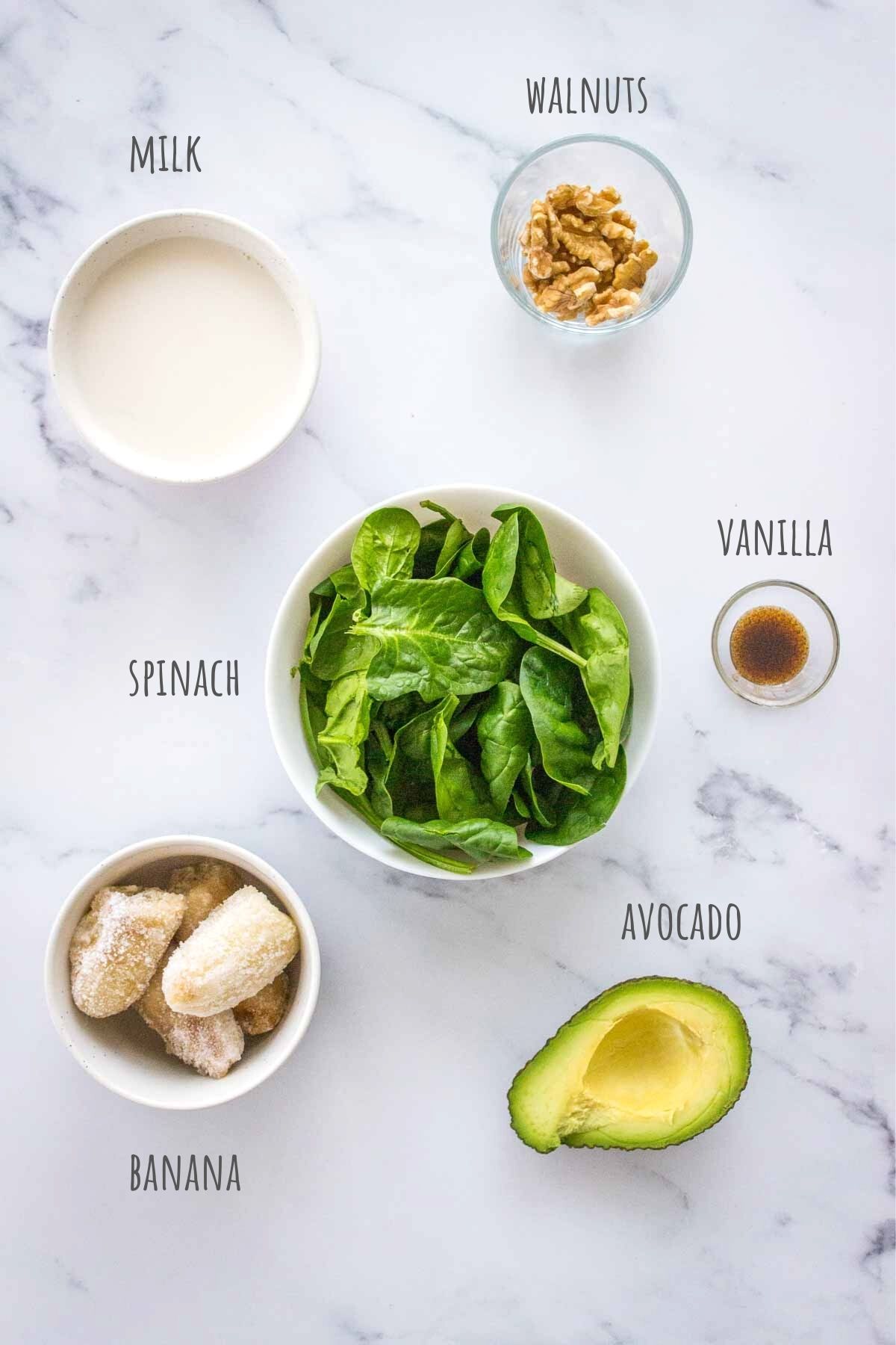 Avocado Smoothie ingredients