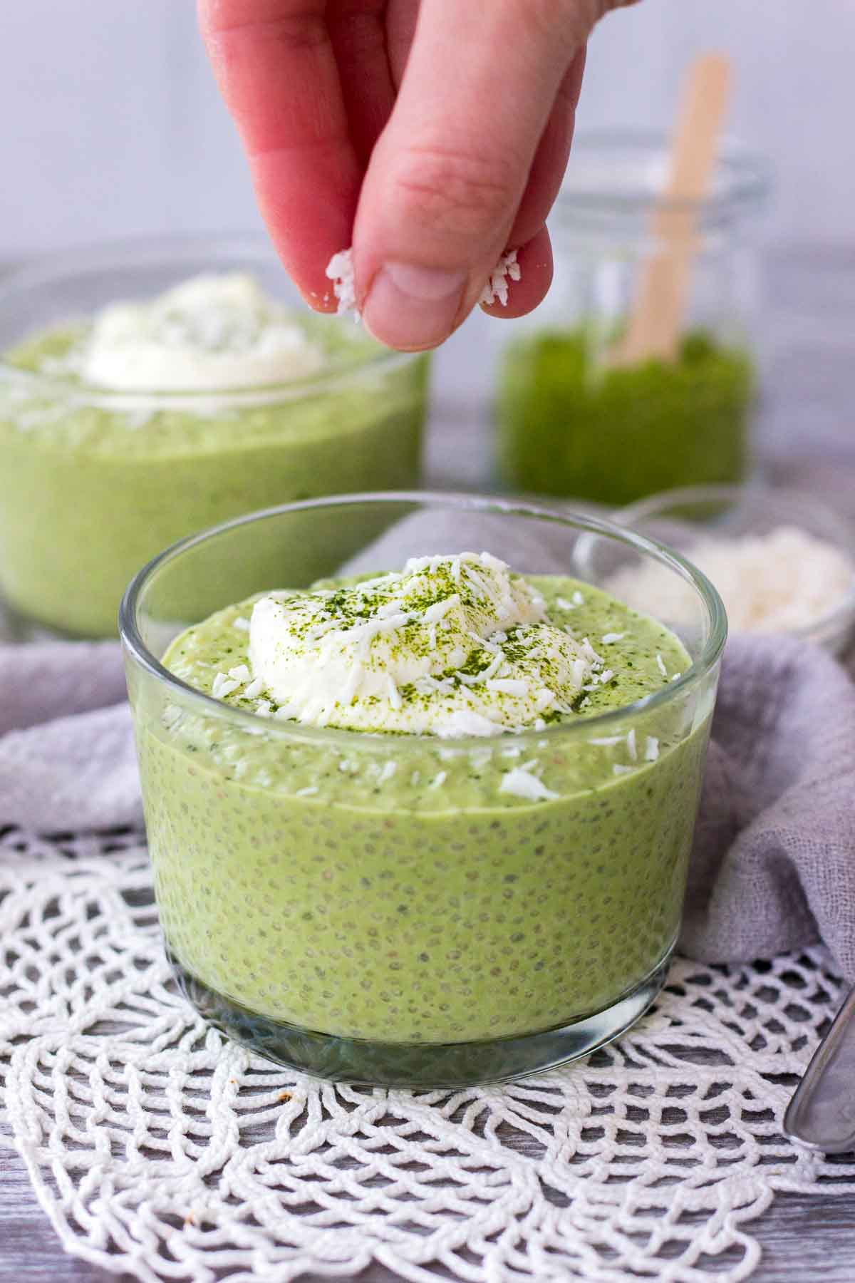 Matcha green tea chia pudding