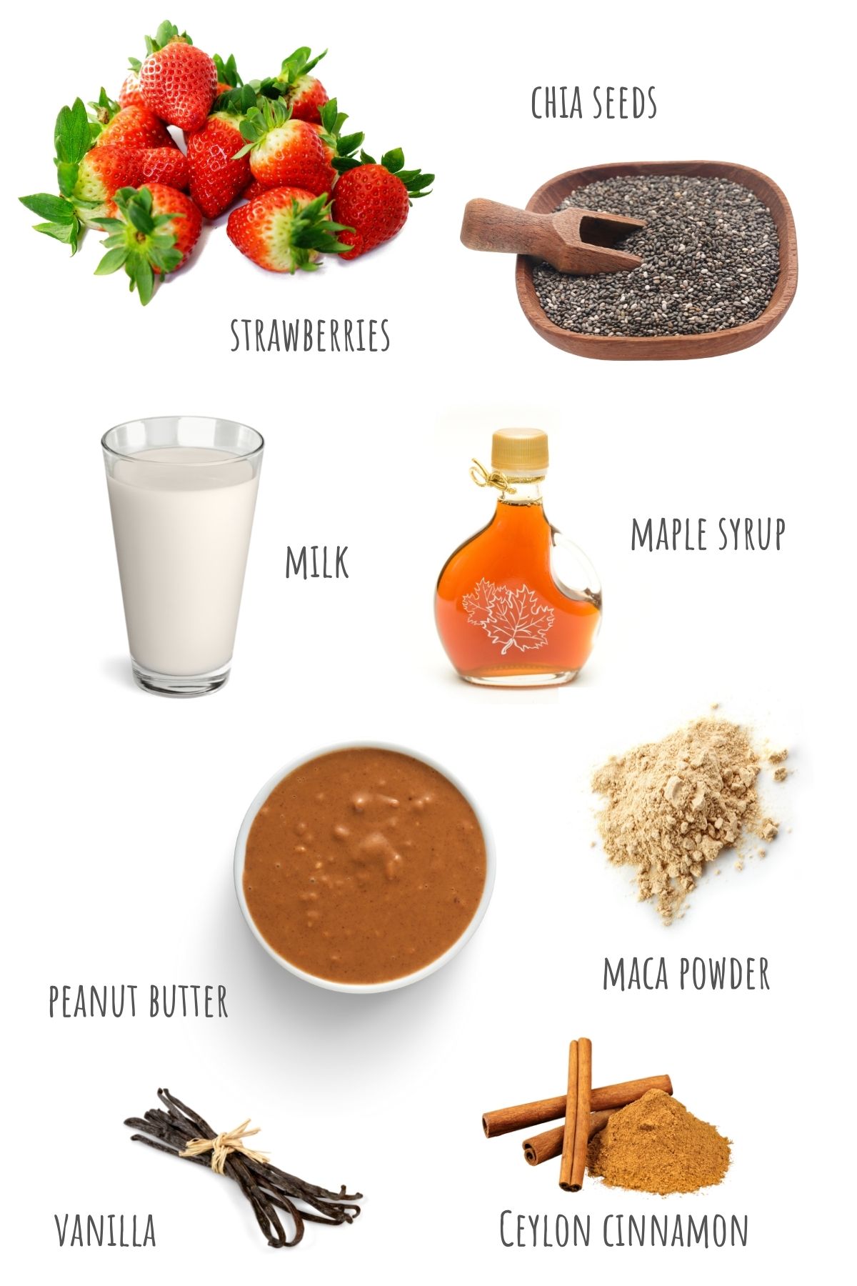 Strawberry Chia Pudding ingredients