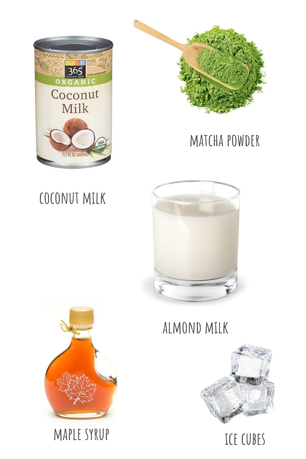 Iced Coconut Matcha Latte ingredients