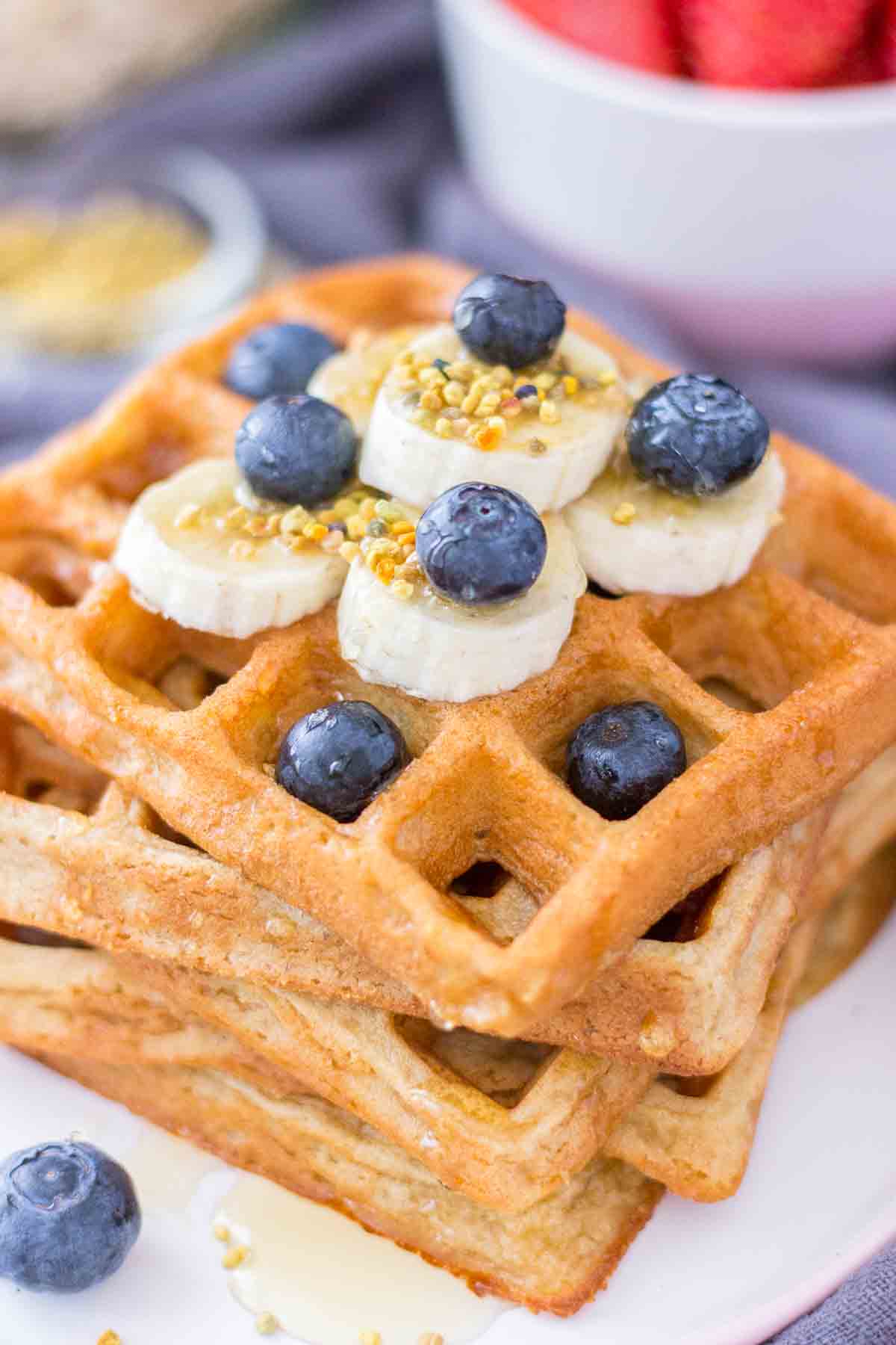 Healthy Oatmeal Waffles served on a plate